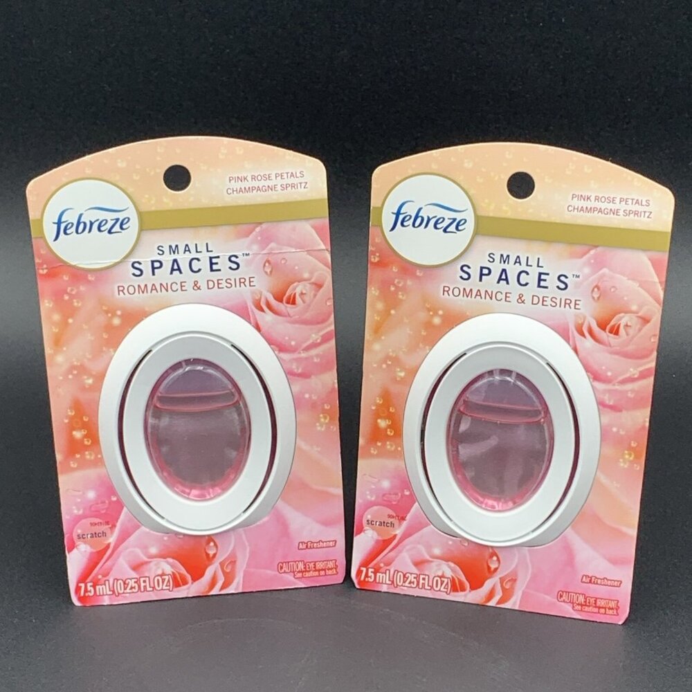 Febreze Small Spaces Romance‎ & Desire Air Freshener 2 Pack Pink Rose Petals